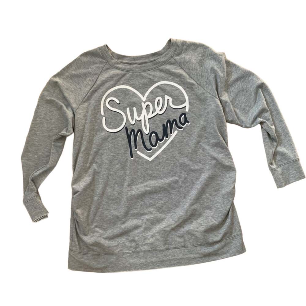 A glow maternity super mama pull over sweat shirt size xl maternity